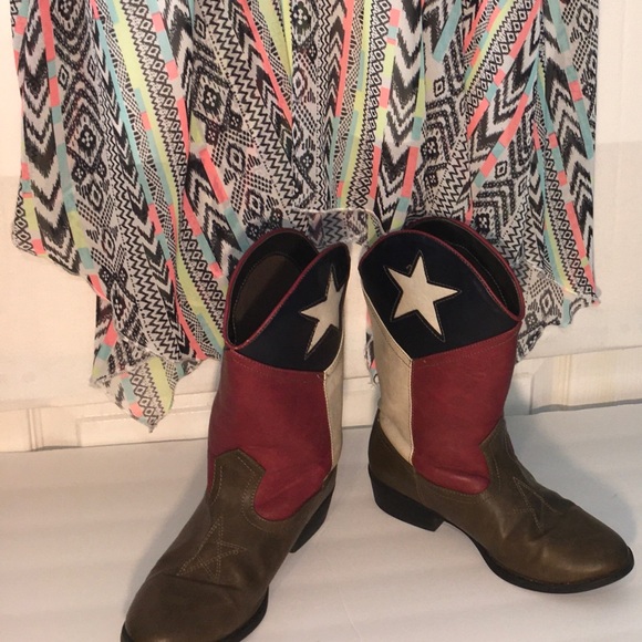 Dress XL flowing cute dress XL & cowboy boots size 5 - Picture 5 of 5